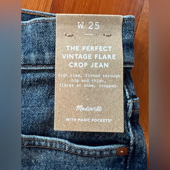 NWT Madewell The Perfect Vintage Flare Crop - 25 Blue - Picture 8 of 9